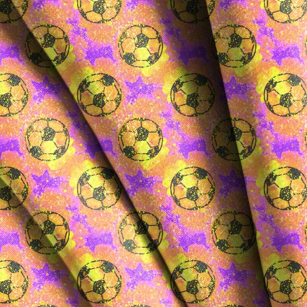 Neon Soccer (Football) Splatter Seamless Design