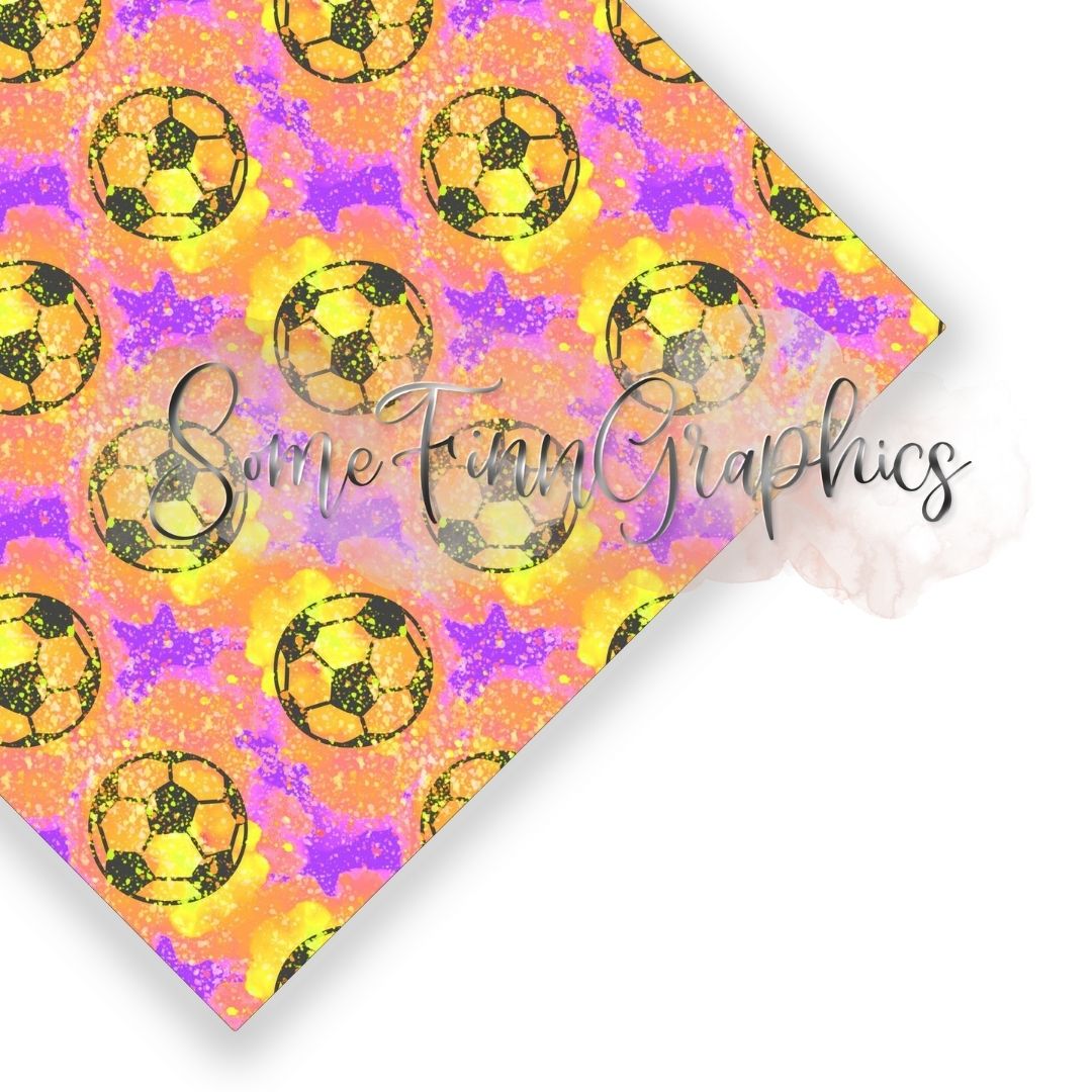 Neon Soccer (Football) Splatter Seamless Design