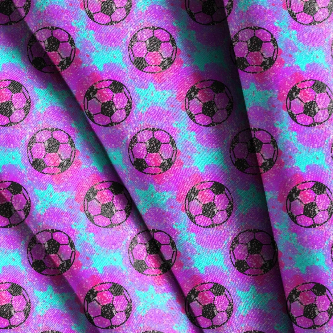 Neon Soccer (Football) Splatter Seamless Design