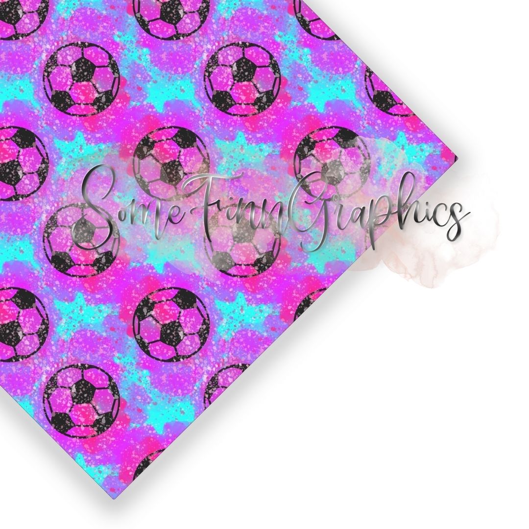 Neon Soccer (Football) Splatter Seamless Design
