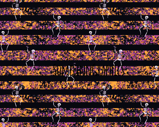 Halloween Character Stripes Seamless Design