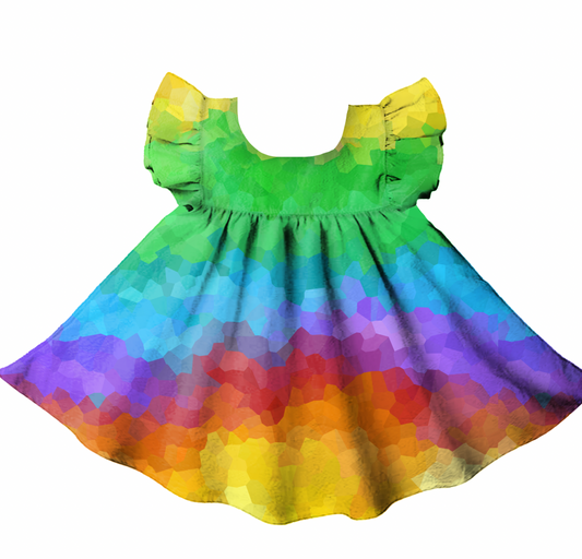 Realistic Flutter Sleeve Dress Mock Up