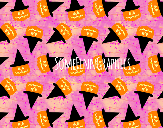 Witchy Pumpkins Seamless Design