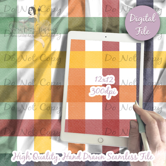 Rainbow Plaid Seamless Design