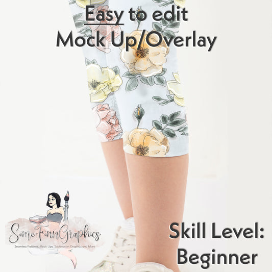 Realistic Cropped Leggings Mock Up