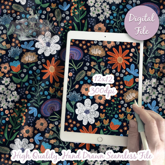Embroidery Floral Seamless