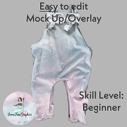 Realistic Velvet Overalls Mock Up
