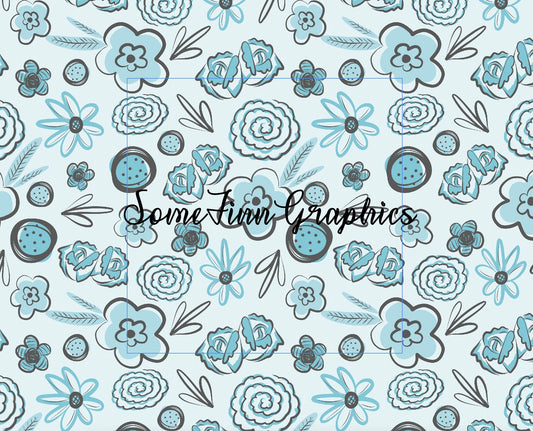 Blue Floral Seamless