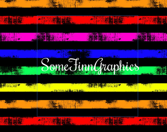 Rainbow Distressed Stripes