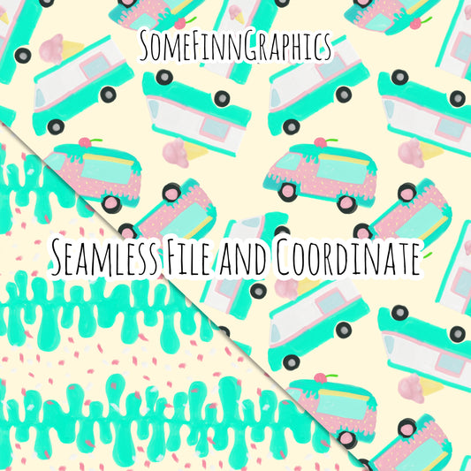 Ice Cream Truck Seamless Bundle