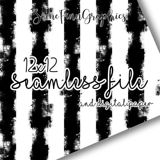 Distressed Black and White Stripes