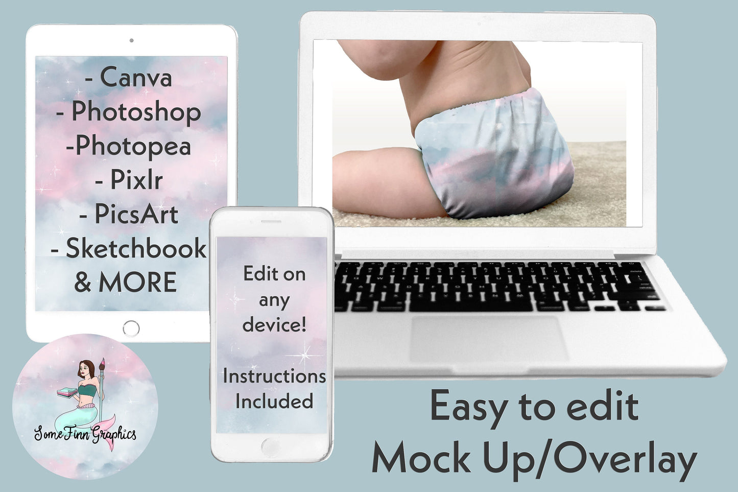 Diaper Realistic Mock Up