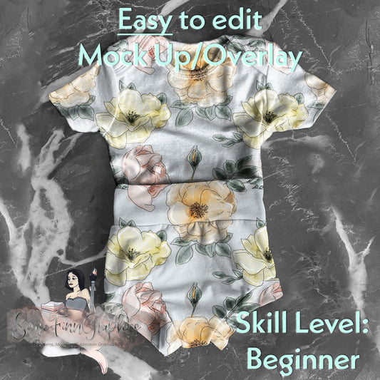 Realistic Bummie and Onesie Set Mock Up