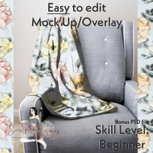 Realistic Draped Blanket Mock Up