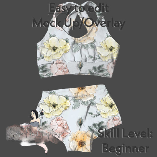 Realistic Sports Bra and Underwear Mock Up