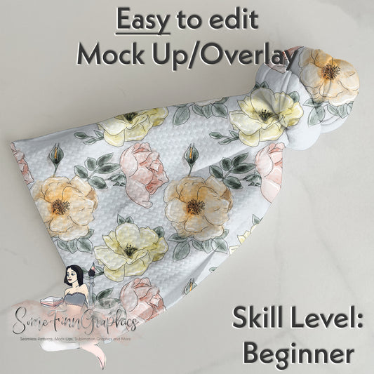 Realistic Top Knot Headwrap Mock Up