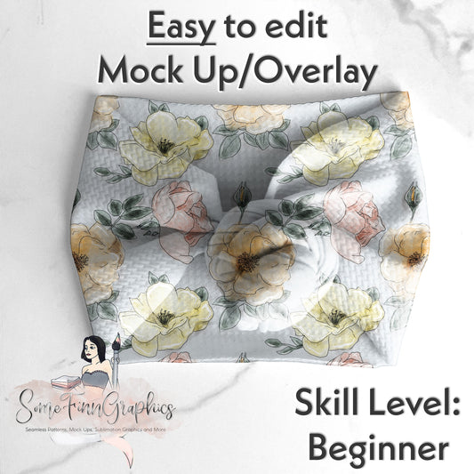 Realistic Top Knot Headwrap Mock-Up