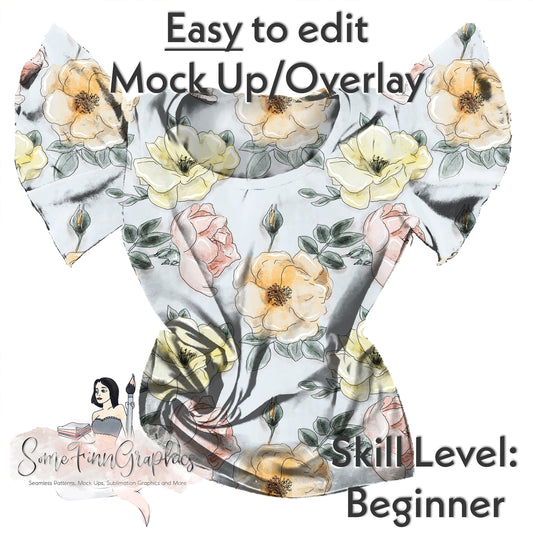 Realistic Flutter Shirt Mock Up