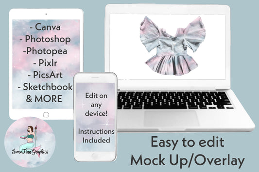 Realistic Flutter Sleeve Peplum Mock Up