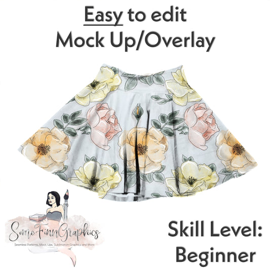 Realistic Twirl Skirt Mock Up