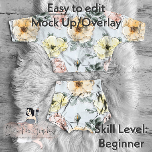 Realistic Shirt and Bummies Mock Up