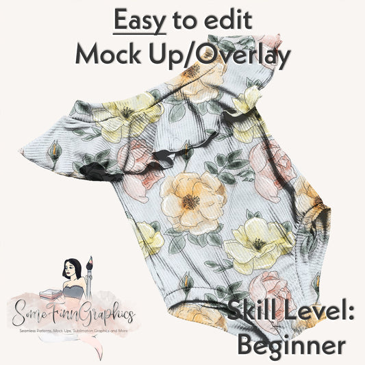 Realistic Off the Shoulder Flounce Leo Mock Up