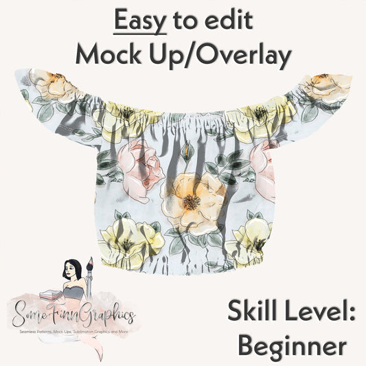 Realistic Off the Shoulder Shirt Mock Up