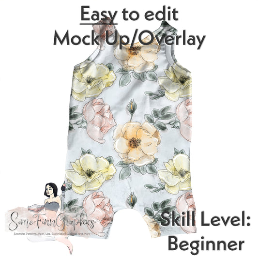 Realistic Sleeveless Romper Mock Up