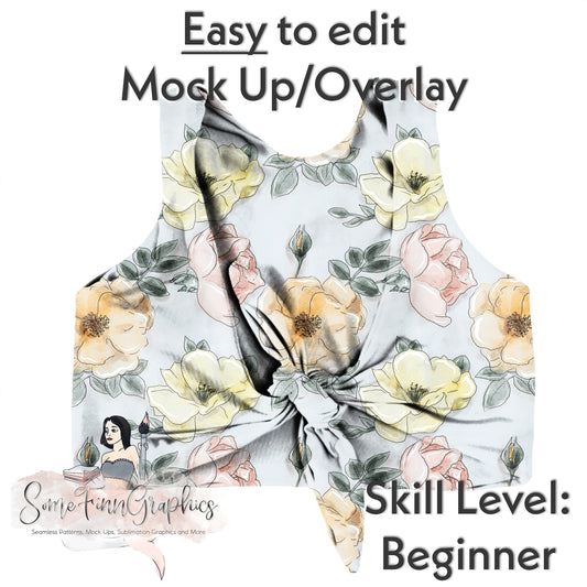 Realistic Knotted Swim Suit Top Mock Up
