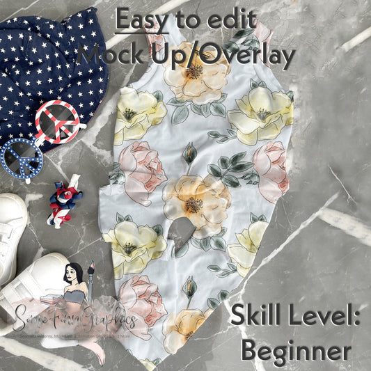 Realistic Patriotic Romper Flat Lay Mock Up