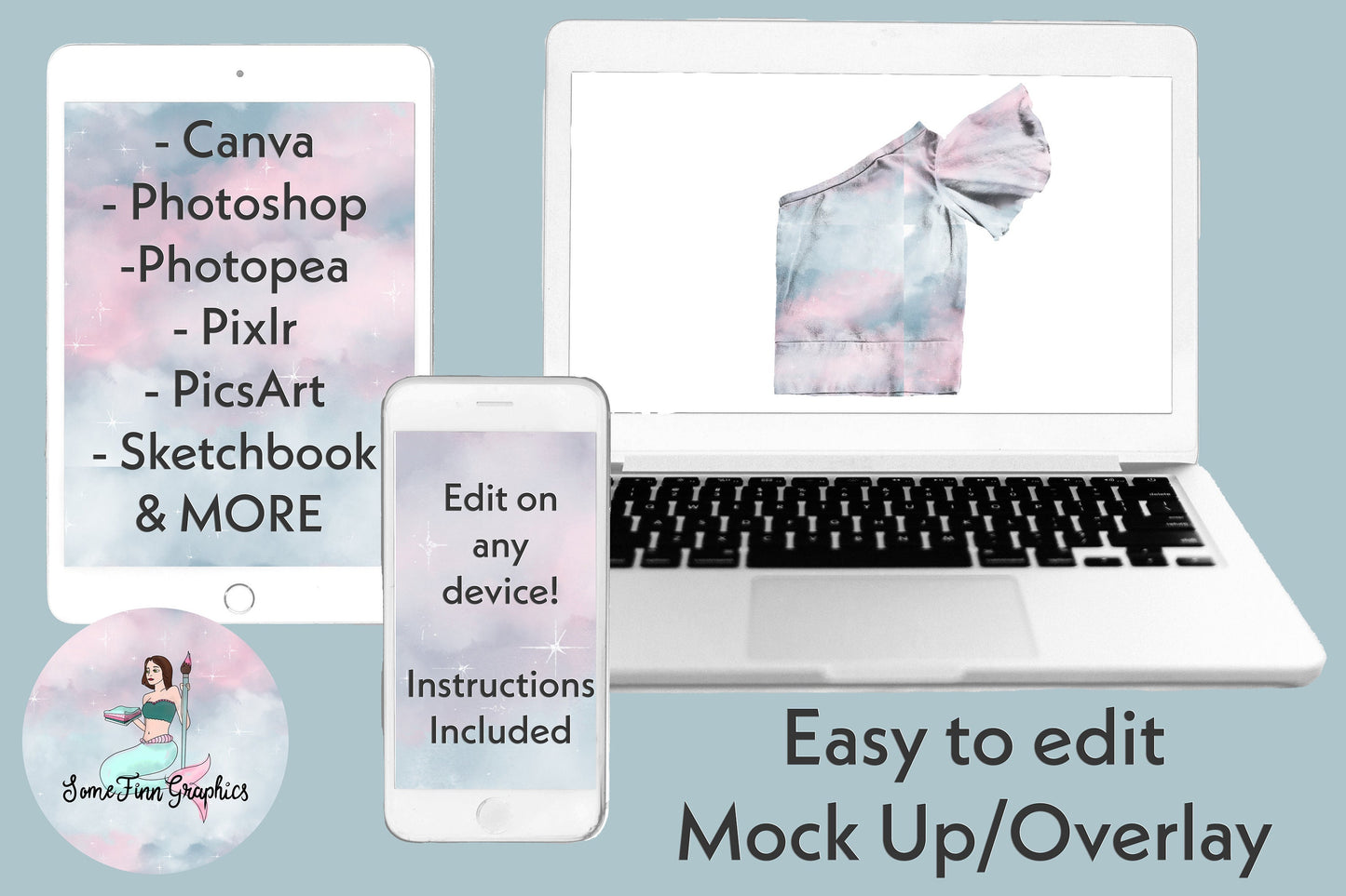 Realistic Flutter One Shoulder Top Mock Up