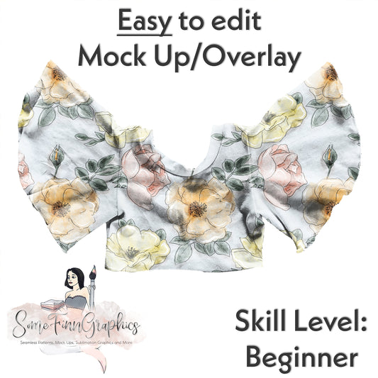 Realistic Flutter Crop Top Mock Up