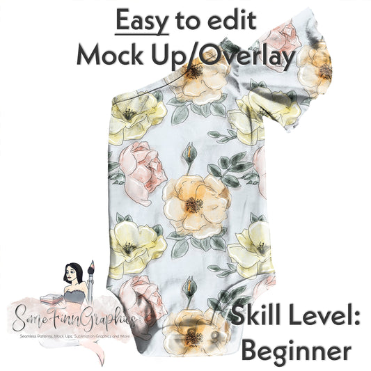 Realistic Flutter One Sleeve Leo Mock Up