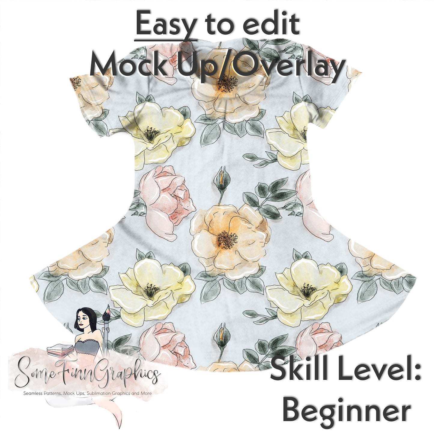 Realistic Curved Dress Mock Up