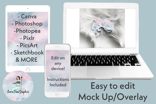 Realistic Pinwheel Ribbon Bow Mock Up