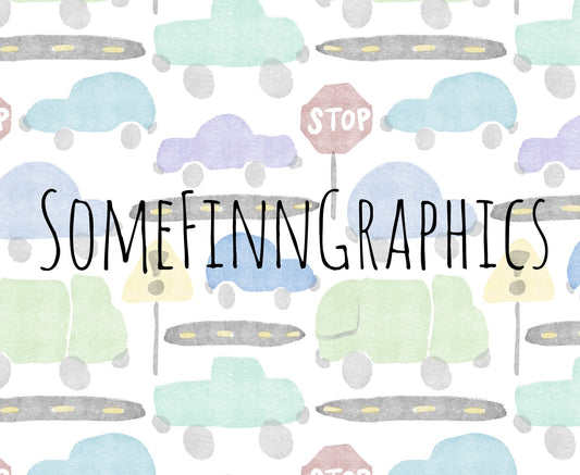 Watercolor Vehicles Seamless