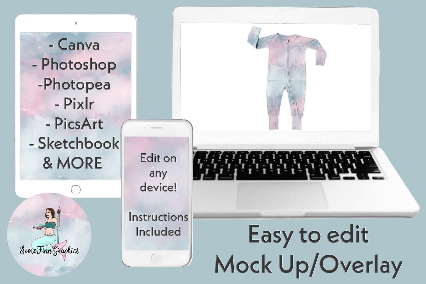 Realistic Zip Pajama Mock Up