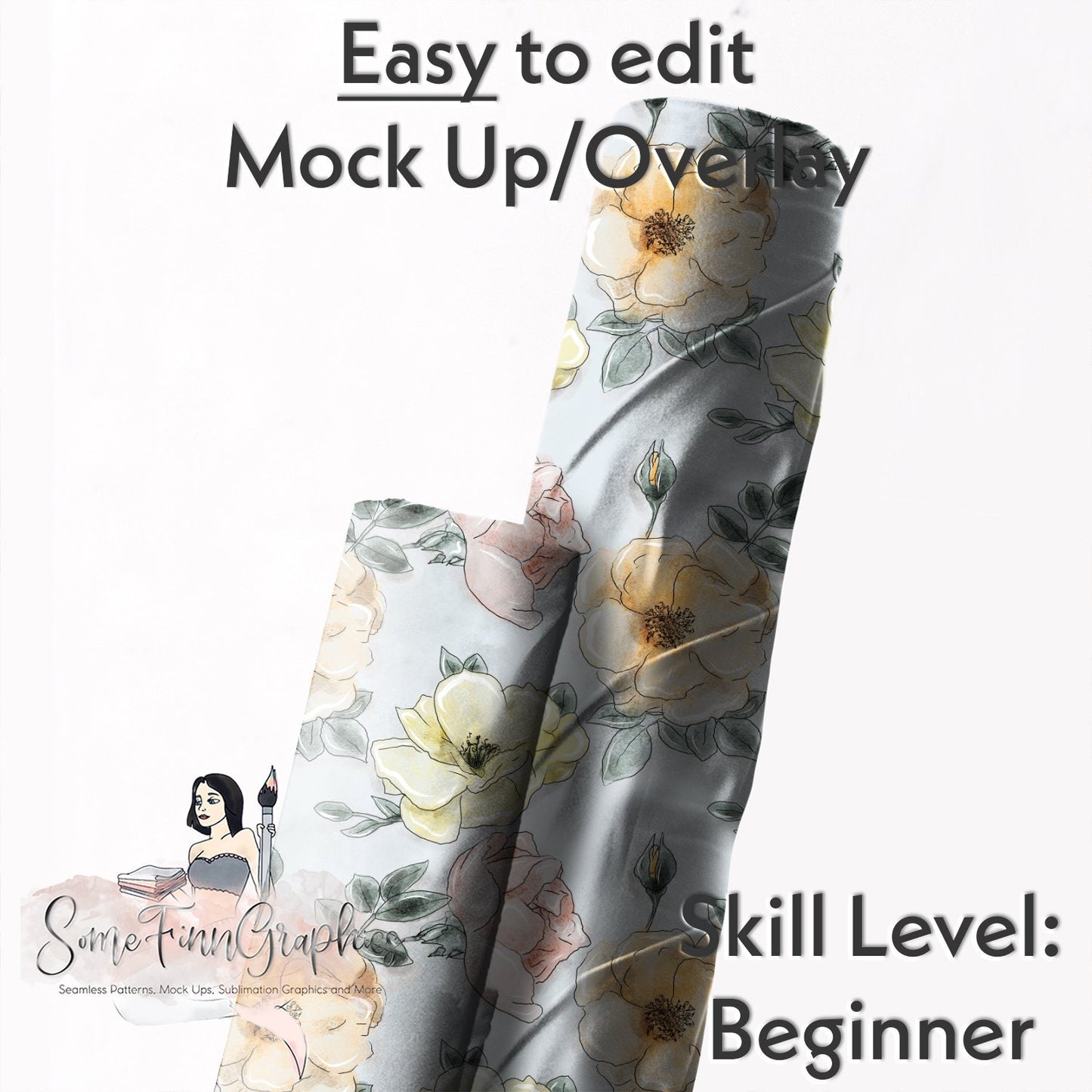Realistic Fabric Bolts Mock Up