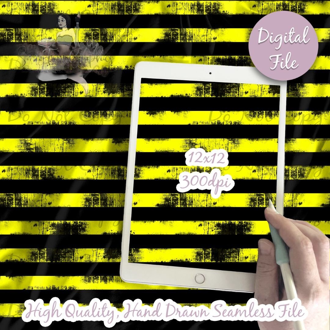 Distressed Yellow Black Stripes
