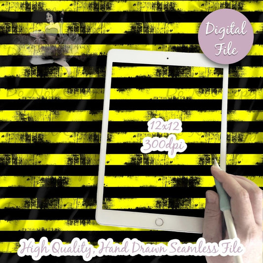 Distressed Yellow Black Stripes