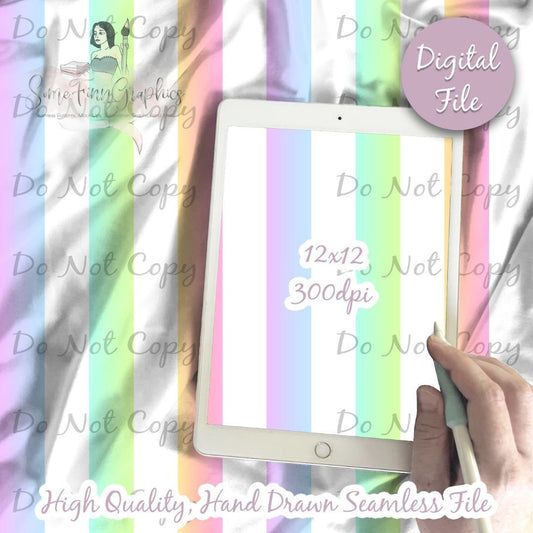 Pastel Rainbow Watercolor Stripes