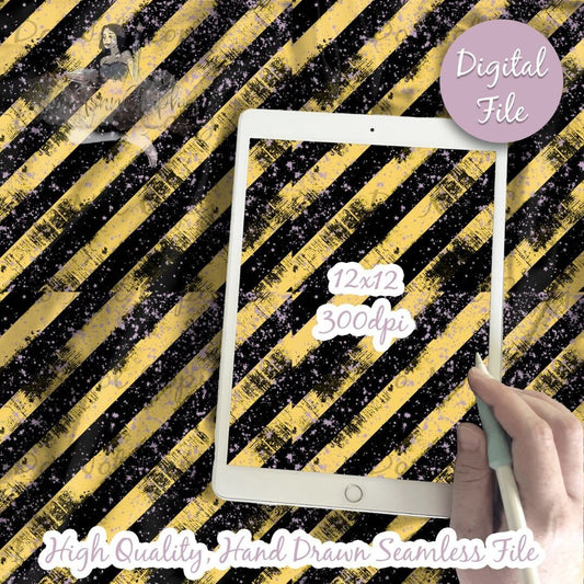 Distressed Yellow Black Stripes