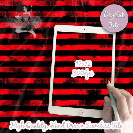 Distressed Red and Black Stripes