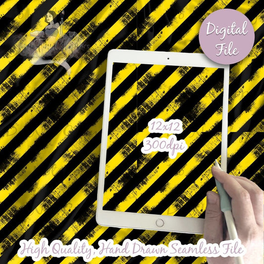 Distressed Yellow Black Stripes