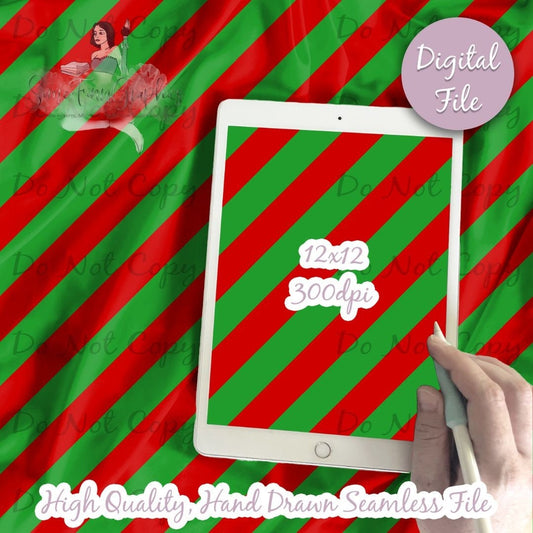 Diagonal Red Green Stripes