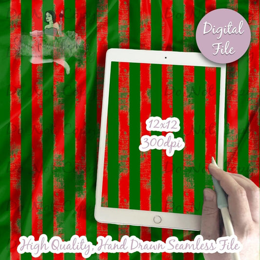Distressed Red Green      Stripes