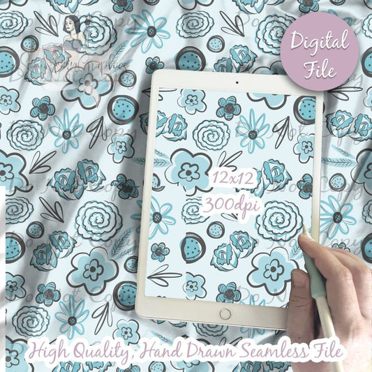 Blue Floral Seamless