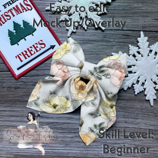 Christmas Sailor Bow Realistic Mock Up