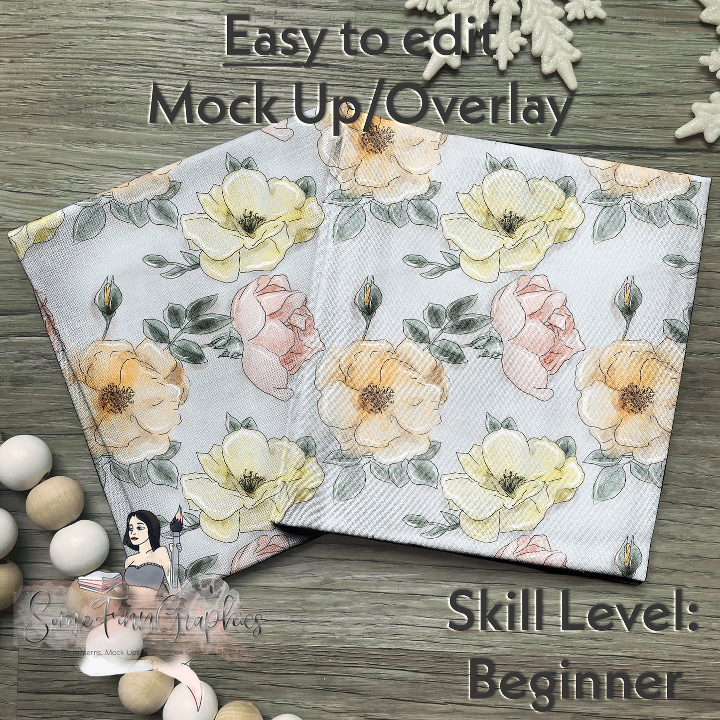 Realistic Winter Fabric Swatches Mock Up