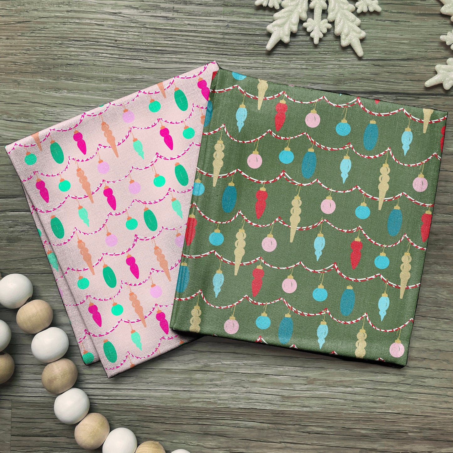 Realistic Winter Fabric Swatches Mock Up